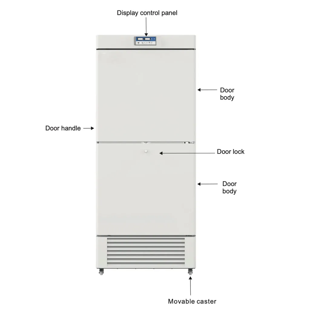 -10~-25°C Low Temperature 450L Two Chambers Biomedical Freezer