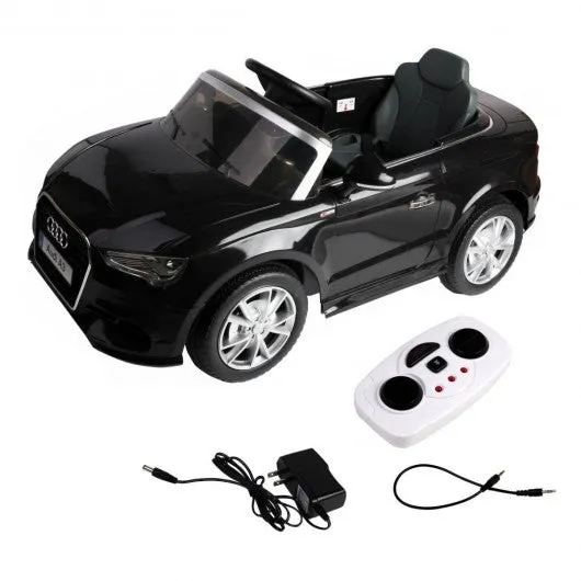 12 V Audi A3 Kids Ride on Car with RC   LED Light   Music-Black