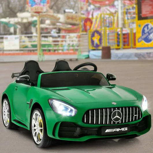 12V Kids Ride On Car Mercedes Benz AMG GTR with Remote and LED Lights-Green