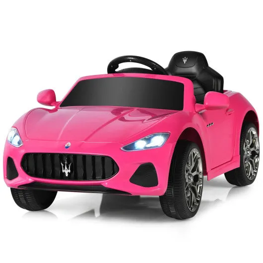 12V Kids Ride-On Car with Remote Control and Lights-Pink