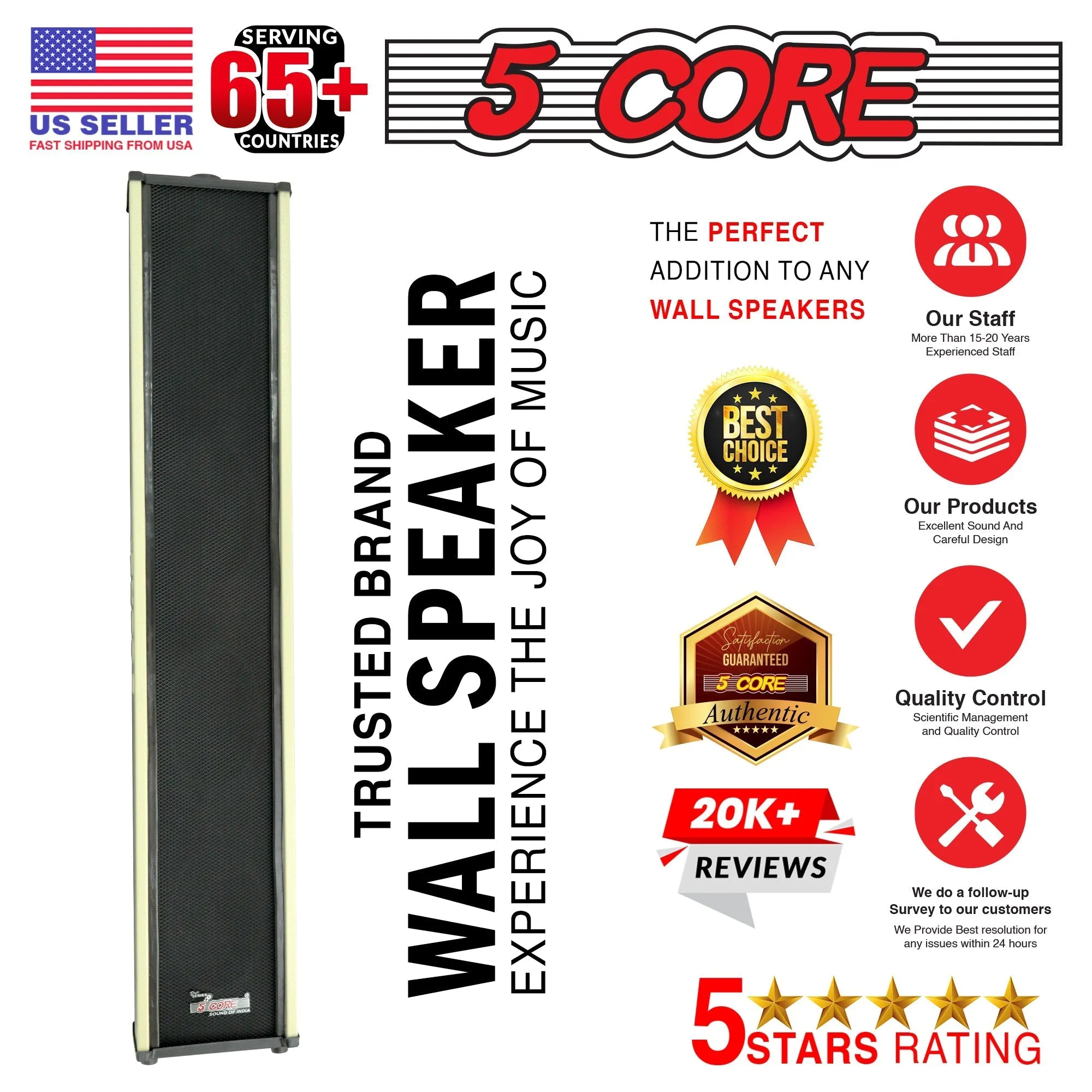 5Core Outdoor Speakers Stereo In Wall 300W Peak Passive Home Audio