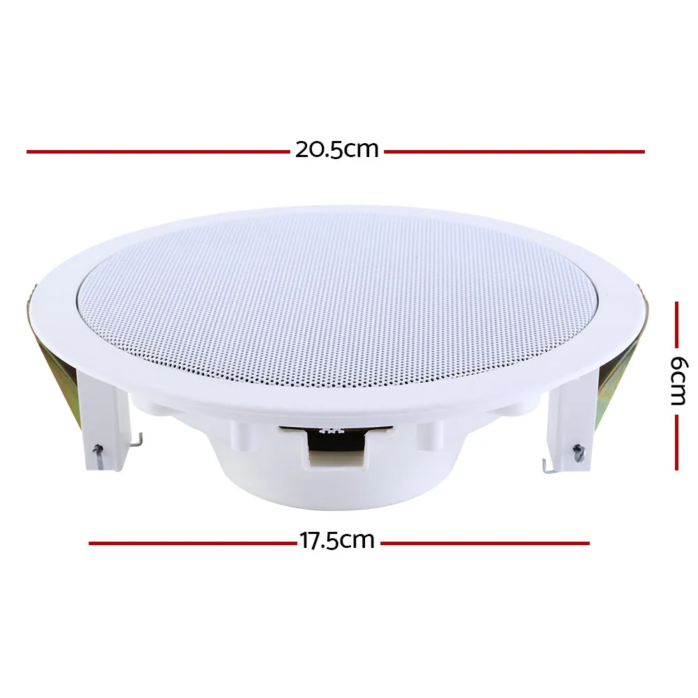 80W 6 Inch In-Ceiling Speakers, Metal Cover, 8pcs - Giantz