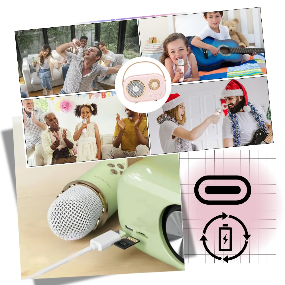 Bluetooth Dual Mic Kids Mini Karaoke