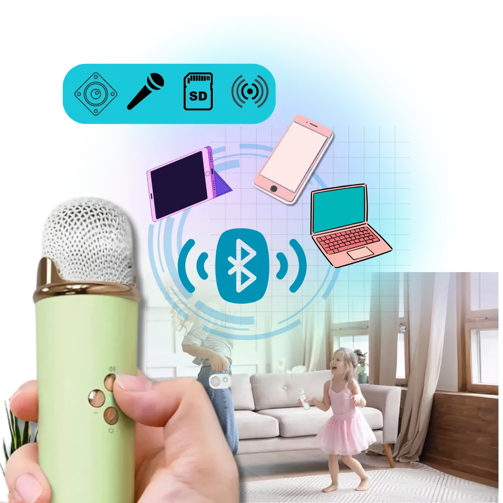 Bluetooth Dual Mic Kids Mini Karaoke