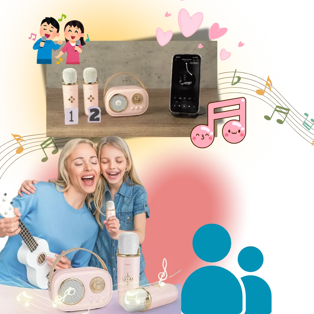 Bluetooth Dual Mic Kids Mini Karaoke