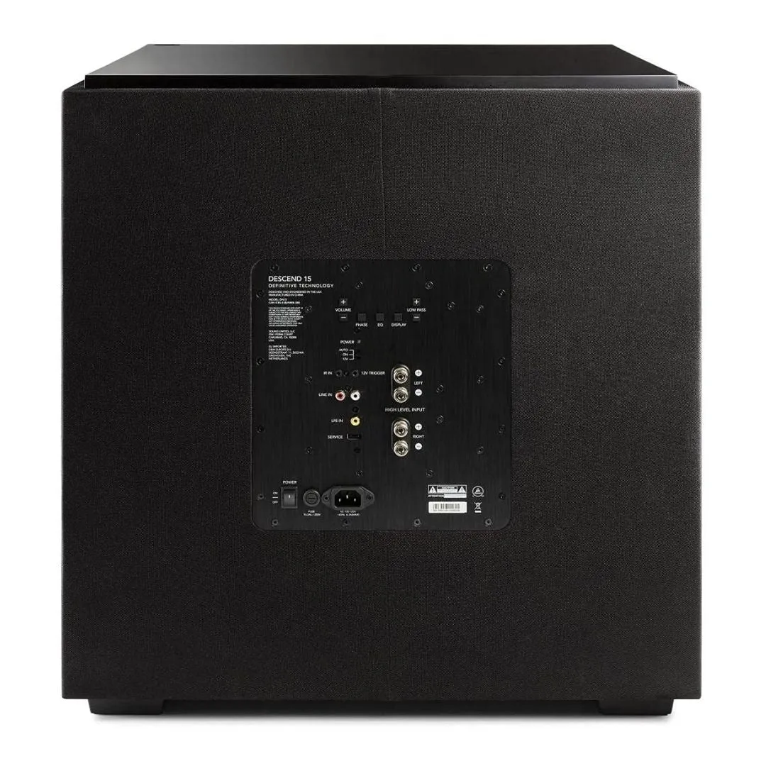 Definitive Technology Descend DN15 High Performance 1500W Powered Subwoofer (Unit)