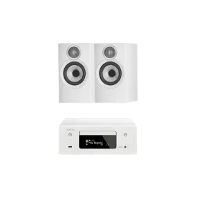 Denon CEOL N10 RCDN10 HiFi Network CD Receiver White with Bowers & Wilkins 607 S3 Speakers White