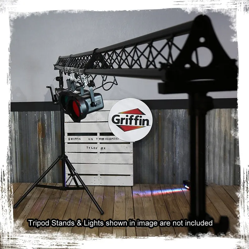 DJ Triangle Truss Extension Lighting System by GRIFFIN - Mounts on your Speaker Stands - Trussing Stage Kit for Smoke Machines & Dance Laser Lights