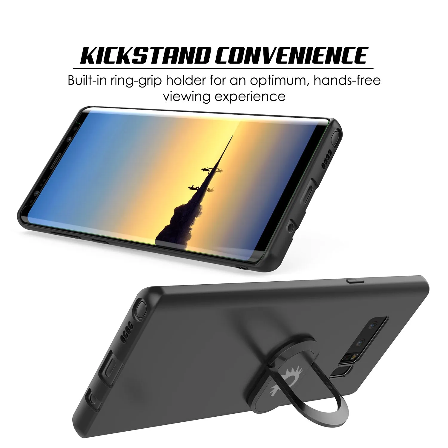 Galaxy Note 8 Punkcase Magnetix Screen Protector Slim Case [Black]