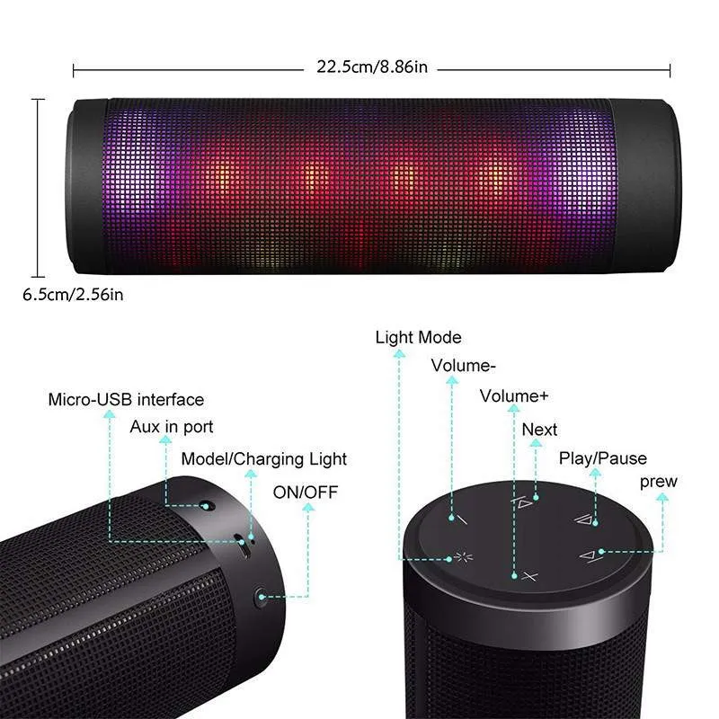 High-Performance Hip Hop LED Bluetooth Speaker