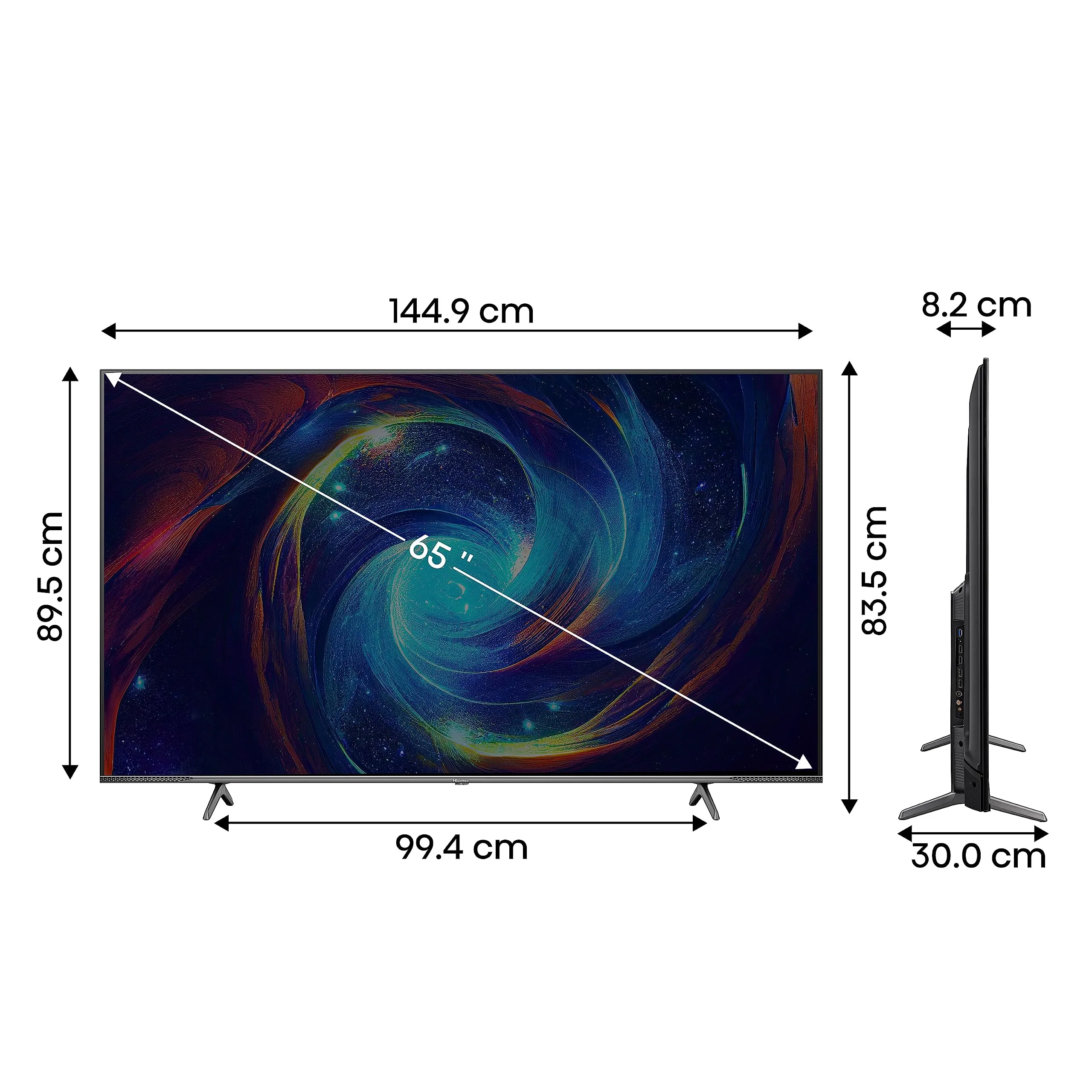 Hisense 164 cm (65 inches) Tornado Series 4K Ultra HD Smart QLED TV 65E7K PRO (Dark Grey)