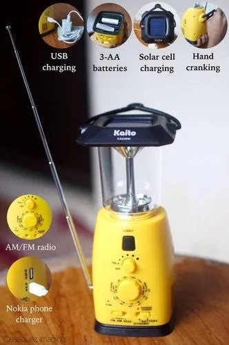 Kaito KA249W Multi-functional 4-way Powered LED Camping Lantern with AM/FM NOAA Weather Radio & Cell Phone Charger