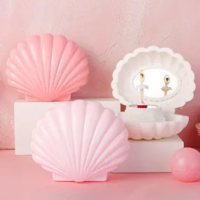 LED Night Light Shell Ballet Music Box 3D Lamp Home Child Gift Birthday Valentine Day New Year Holiday Bedroom Decor Nightlight