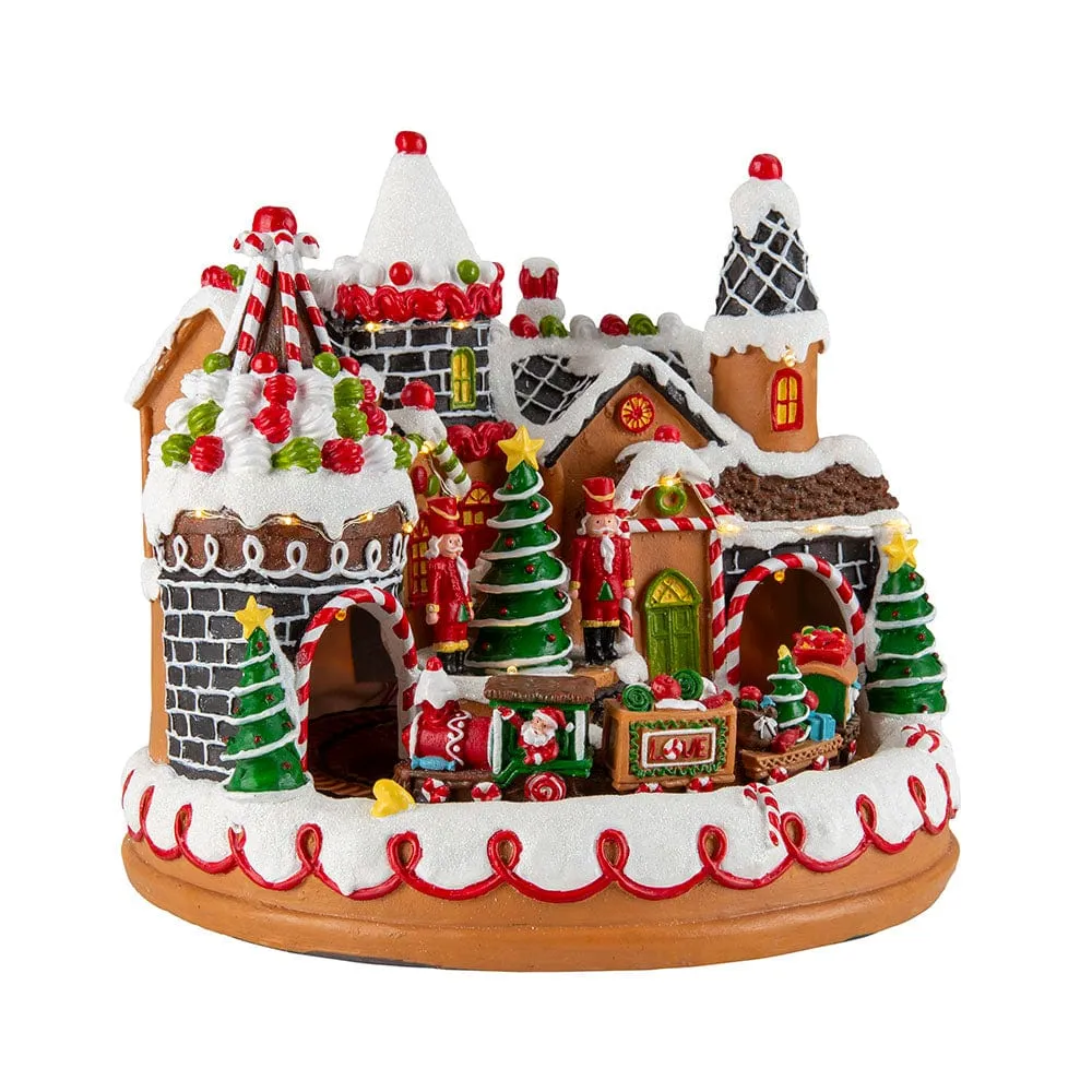 LED Rotating Musical Gingerbread Village USB