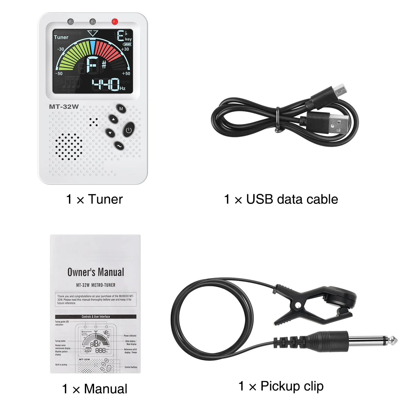 LEKATO MT-32W 3-In-1 Rechargeable Metronome Tuner Tone Generator