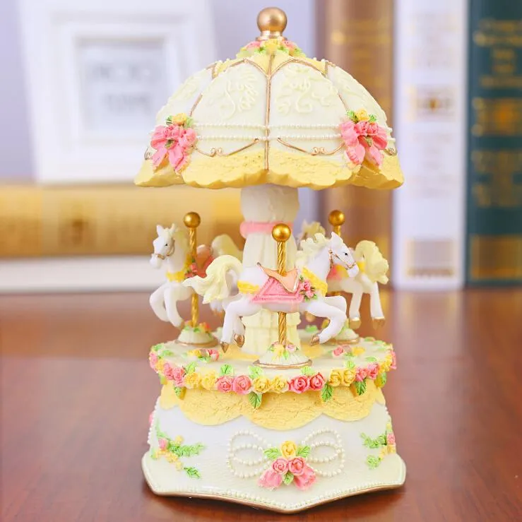 Light Up Carousel Music Box