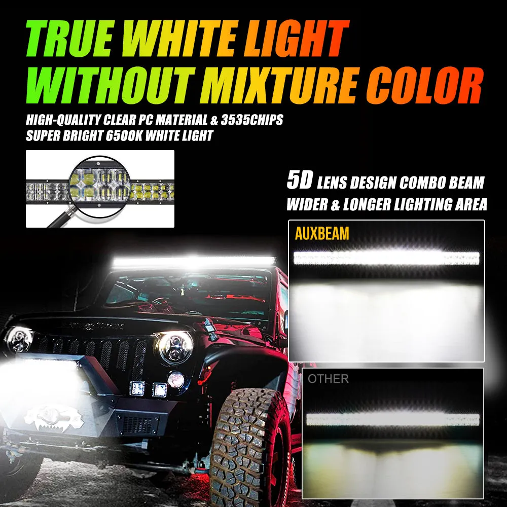 New 32 Inch V-PRO Series Straight RGBW Color Changing Off Road Led Light Bar