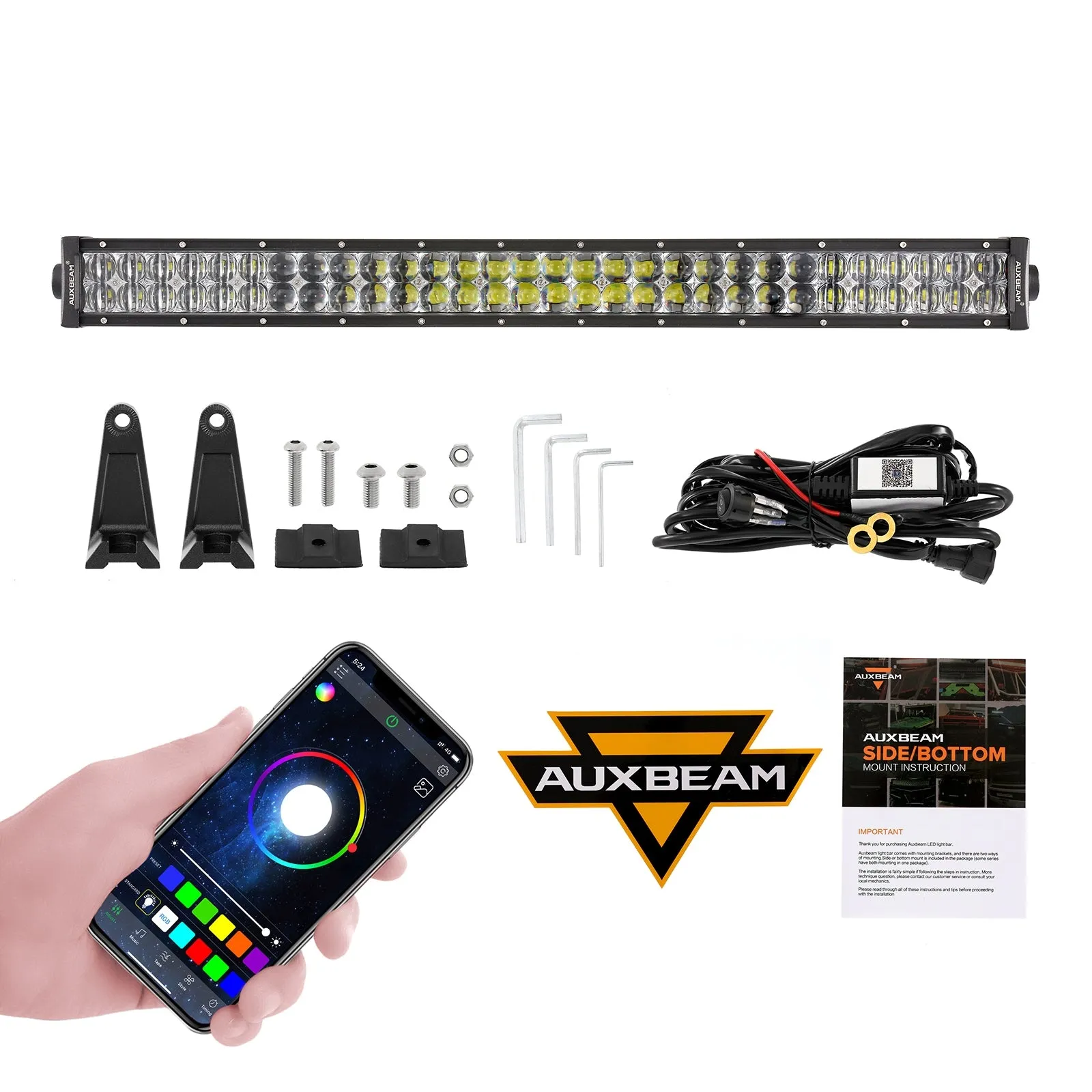 New 32 Inch V-PRO Series Straight RGBW Color Changing Off Road Led Light Bar