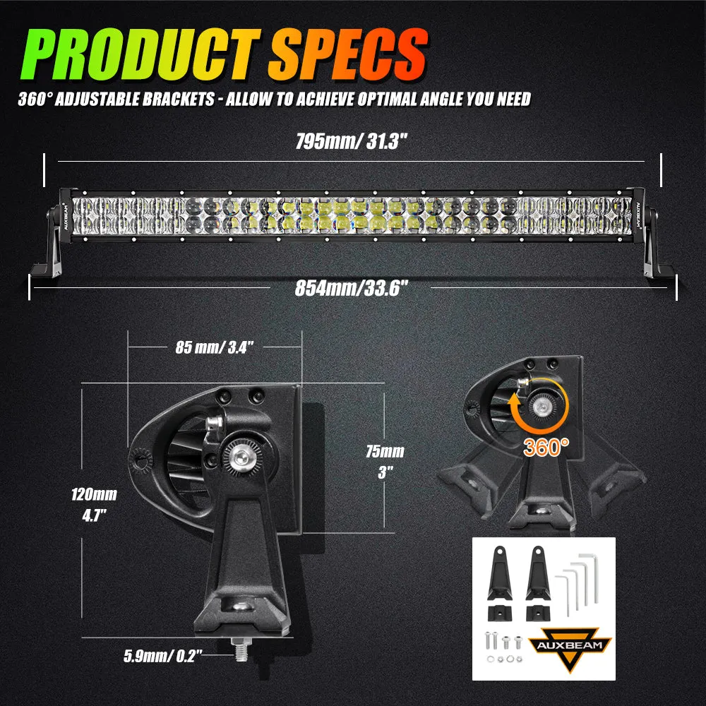 New 32 Inch V-PRO Series Straight RGBW Color Changing Off Road Led Light Bar