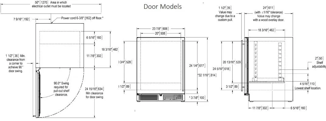 Perlick 24-Inch Counter Depth Compact Refrigerator HA24RB-4-1