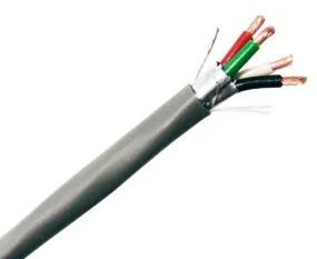 Riser (CMR) Shielded Security Alarm Cable 16/4 AWG CL3R Stranded (19 Strand) 1000ft Gray