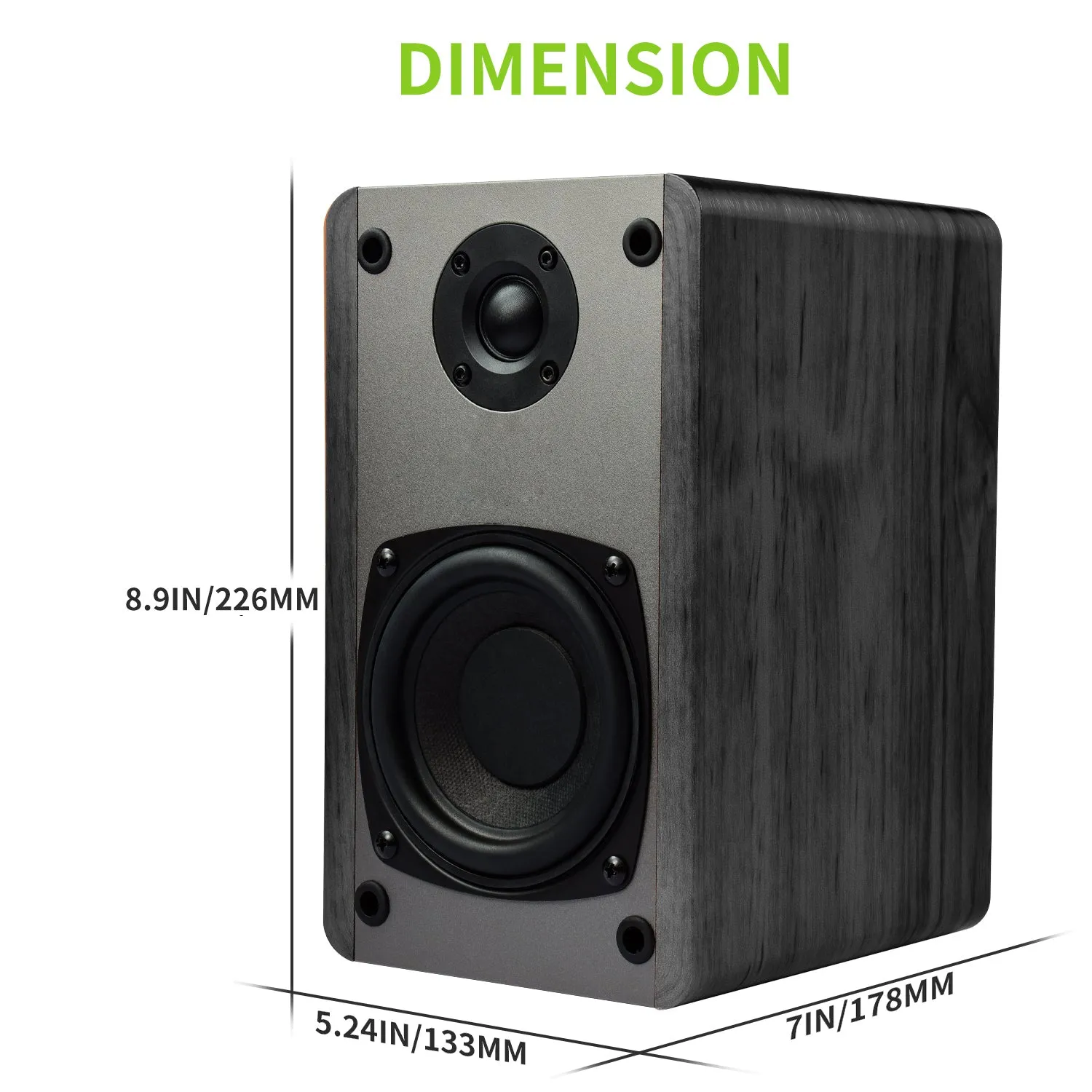 SINGING WOOD T25 Passive 2 Way Bookshelf Speakers - Black