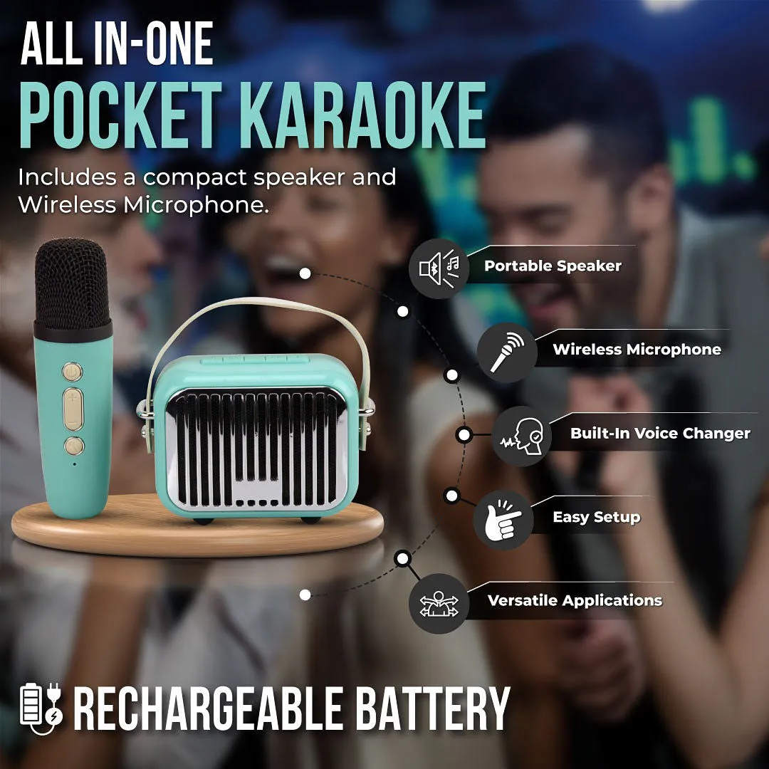 Teal Pocket Karaoke Speaker & Mic Set