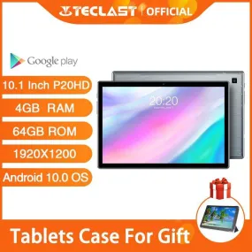 Teclast P20HD 10.1 Inch Tablet Android 10.0 OS 4GB RAM 64GB ROM 1920×1200 6000mAh AI-speed-up