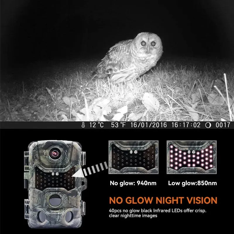 Utomhus 28MP jaktledskamera 2.7K HD 0.2s Trigger 940nm No Glow Night Vision 85ft 25M Vision Trap Game Cam IP67