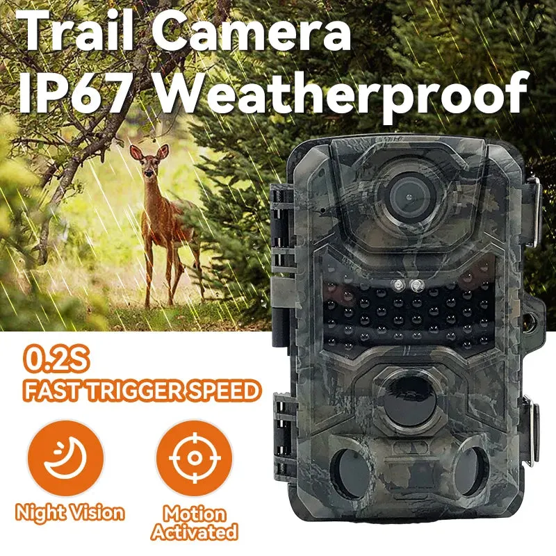 Utomhus 28MP jaktledskamera 2.7K HD 0.2s Trigger 940nm No Glow Night Vision 85ft 25M Vision Trap Game Cam IP67