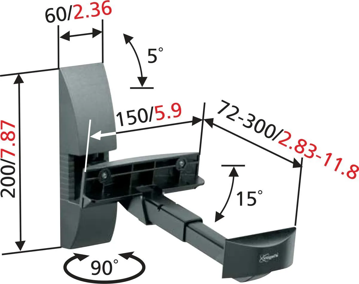 Vogels VLB200 Loudspeaker Wall Bracket - Pair